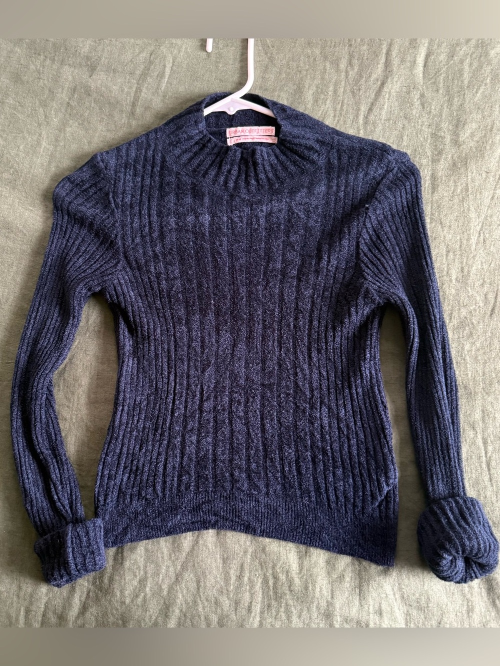 Urban Outfitters Navy Ribbed Mock Neck Sweater